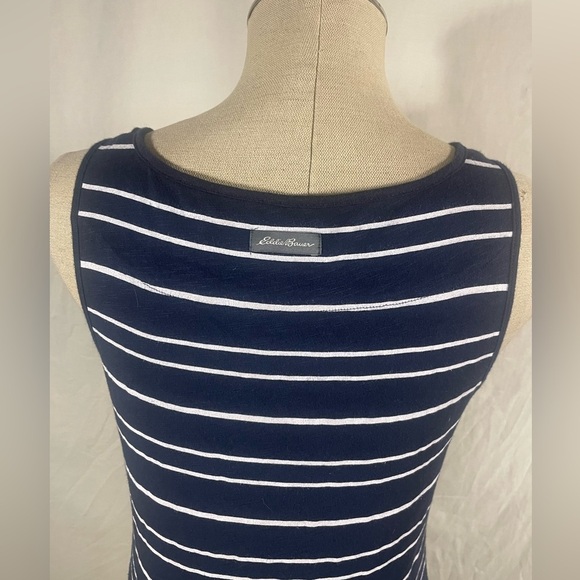 Eddie Bauer Striped Crowl Neck Sleeveless Dress Navy and White Size XS - Picture 3 of 6